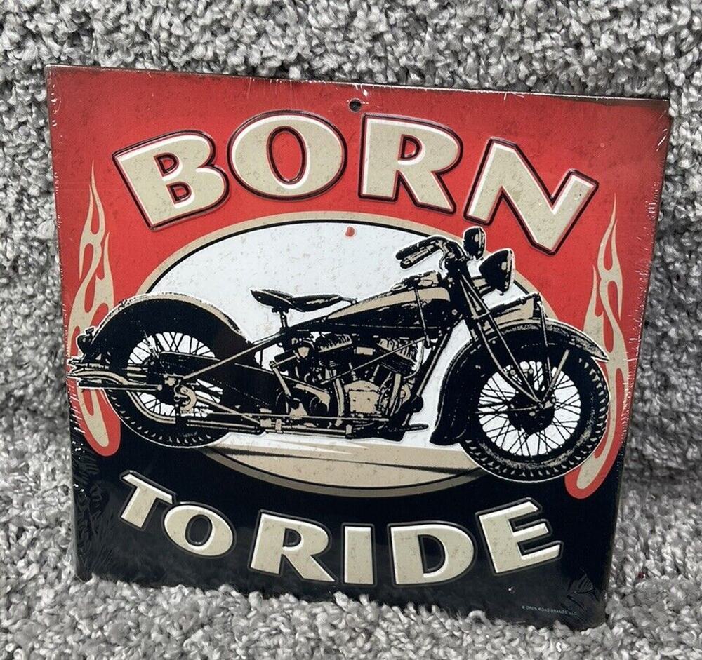 Born To Ride Wall Art Metal Motorcycle Harley Davidson Sign Home Garage Decor